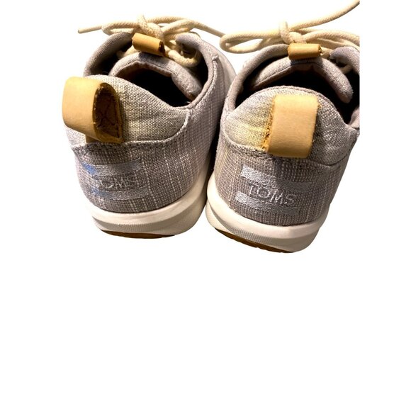 Toms Womens Grey Lace-Up Casual Shoes Size 5.5 Textured Fabric Comfortable Every - Picture 5 of 6